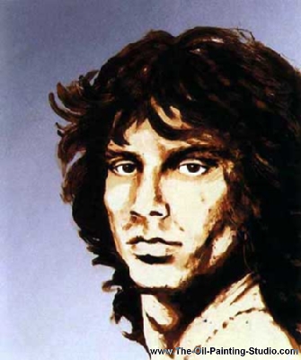 Pop and Rock Portraits - Rock - Jim painting for sale Doors1