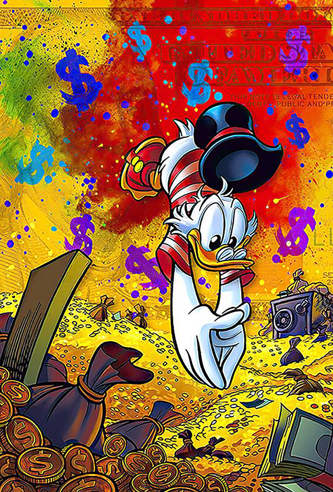 Comic Book Heroes Art - Scrooge McDuck - Scrooge McDuck Diving painting for sale Duck2