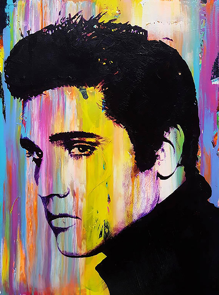 Pop and Rock Portraits - Pop - Elvis 14 painting for sale Elv10