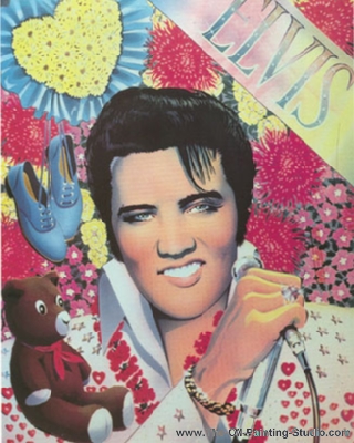 Pop and Rock Portraits - Pop - Elvis 4 painting for sale Elv4
