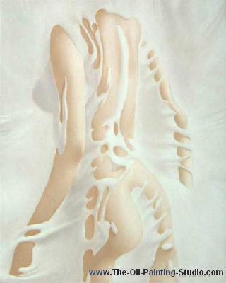 Erotic Art - Nude - Shower painting for sale Ero19