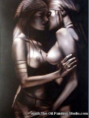 Erotic Art - Lovers painting for sale Ero23