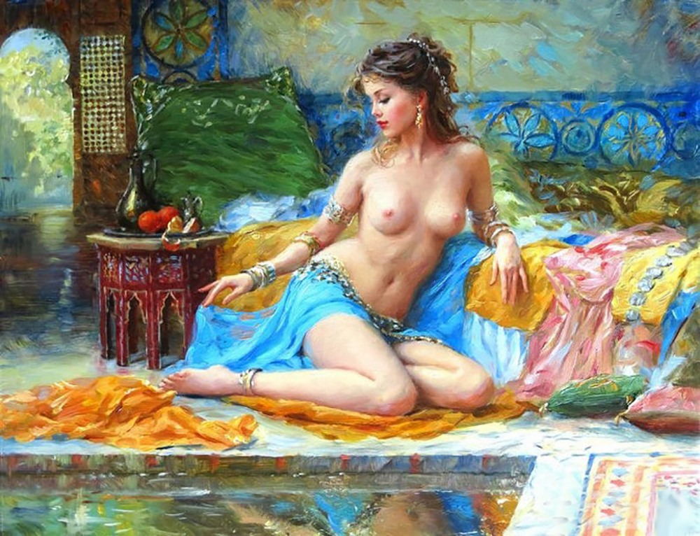 Erotic Art - In the Harem painting for sale Ero53