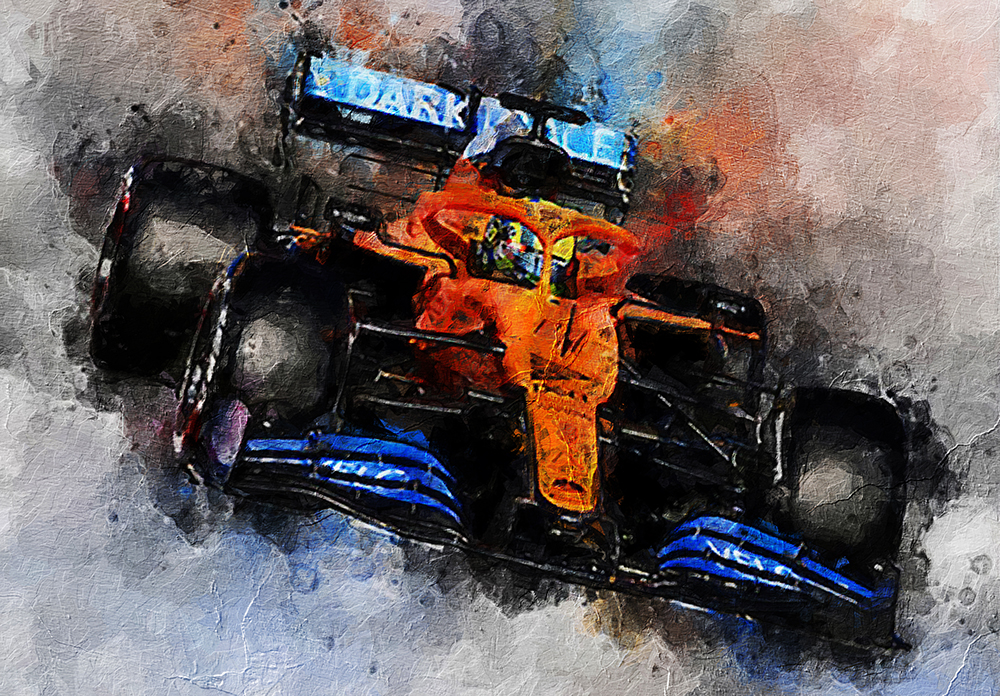 Sports Art - Motor Racing - Lando Norris painting for sale F1racing4