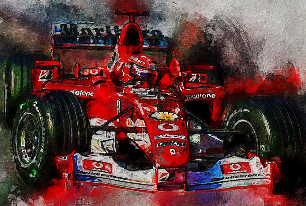 Sports Art - Motor Racing - Schumacher painting for sale F1racing7