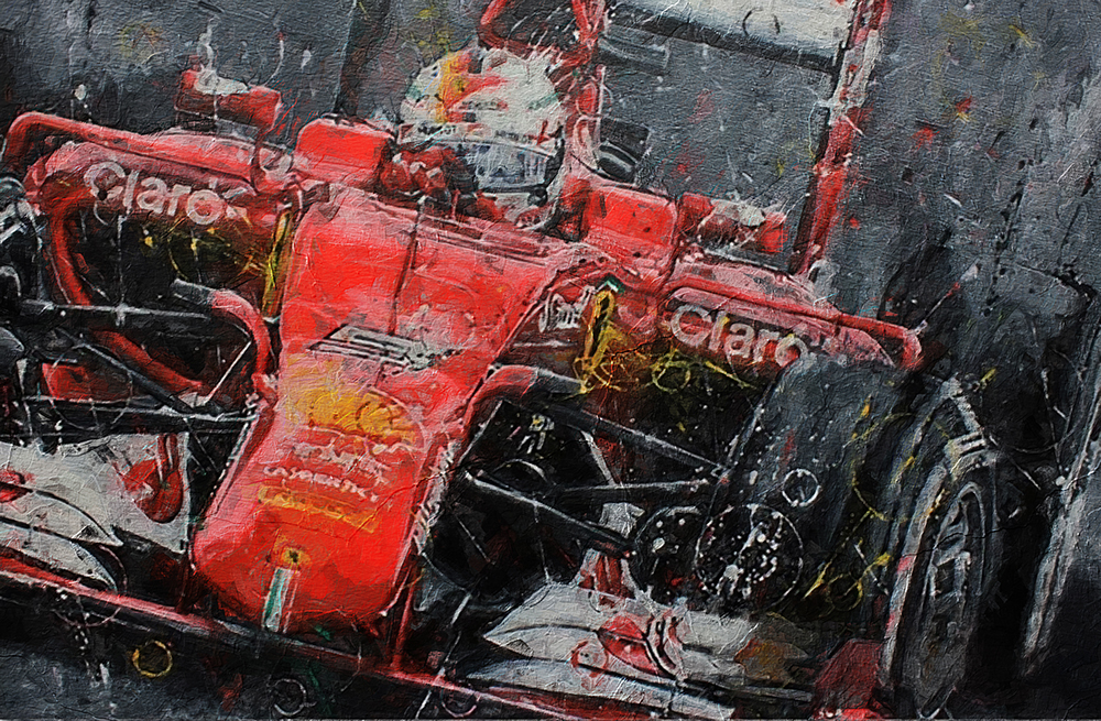 Sports Art - Motor Racing - Abstract F1 painting for sale F1racing8