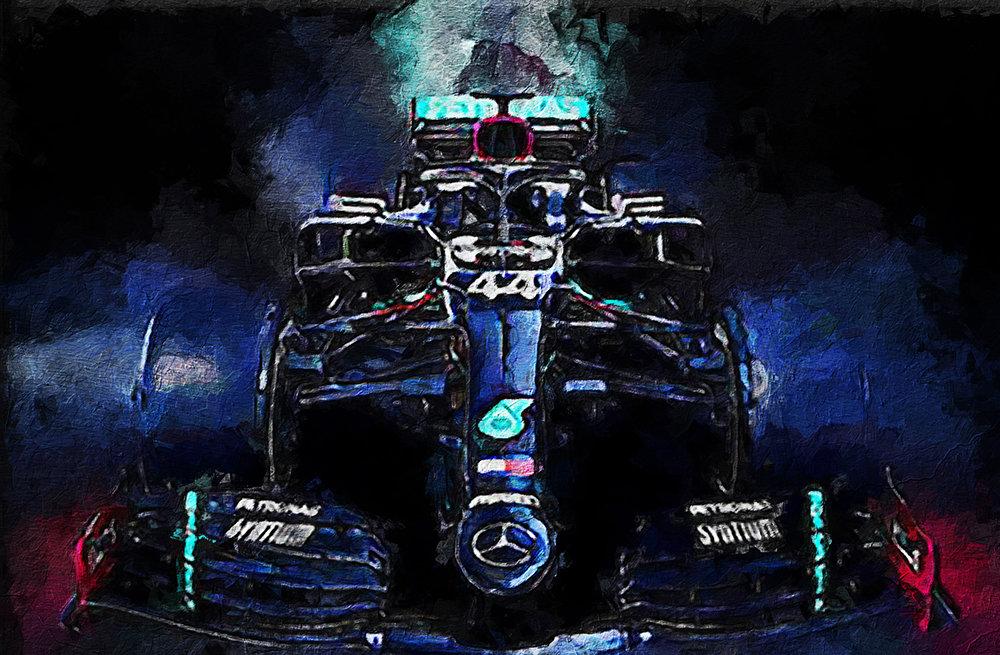 Sports Art - Motor Racing - Mercedes F1 painting for sale F1racing9