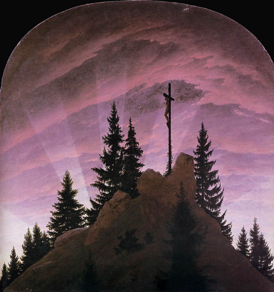 Caspar David Friedrich Cross in the Mountains (Tetschen Altar) (1808) oil painting reproduction