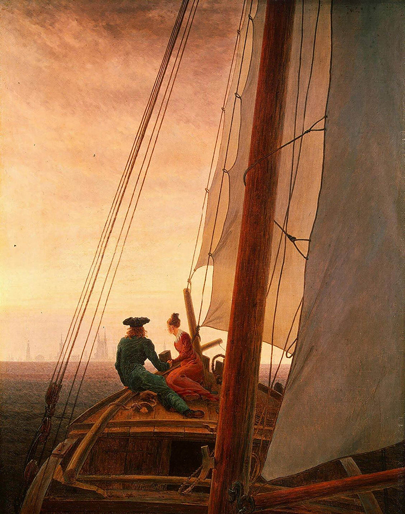Caspar David Friedrich On a Sailing Ship (1819) oil painting reproduction