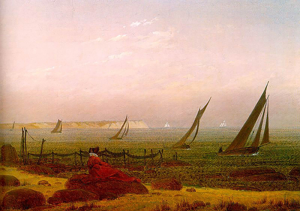 Caspar David Friedrich Frau am Meer auf Rugen (1818) oil painting reproduction