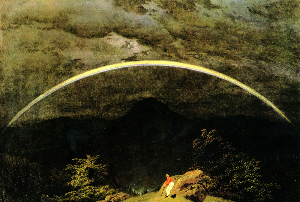 Caspar David Friedrich Gebirgslandschaft mit Regenbogen (1810) oil painting reproduction