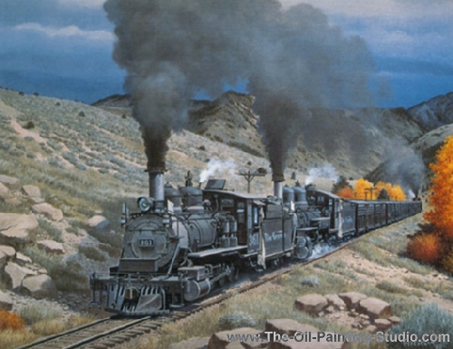 Transport Art - Railroad Art - Denver & Rio Grande Western 2 painting for sale Fog5