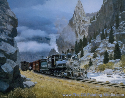 Transport Art - Railroad Art - Denver & Rio Grande Western 3 painting for sale Fog9