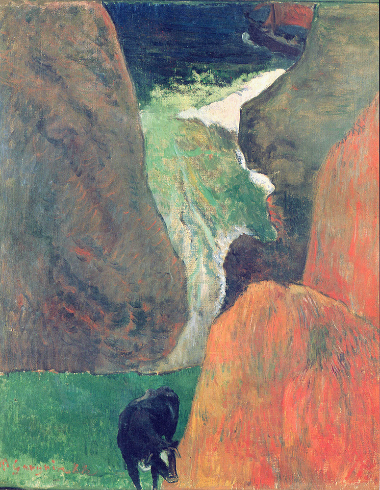Paul Gauguin Seascape with Cow on the Edge of a Cliff, 1888 oil painting reproduction