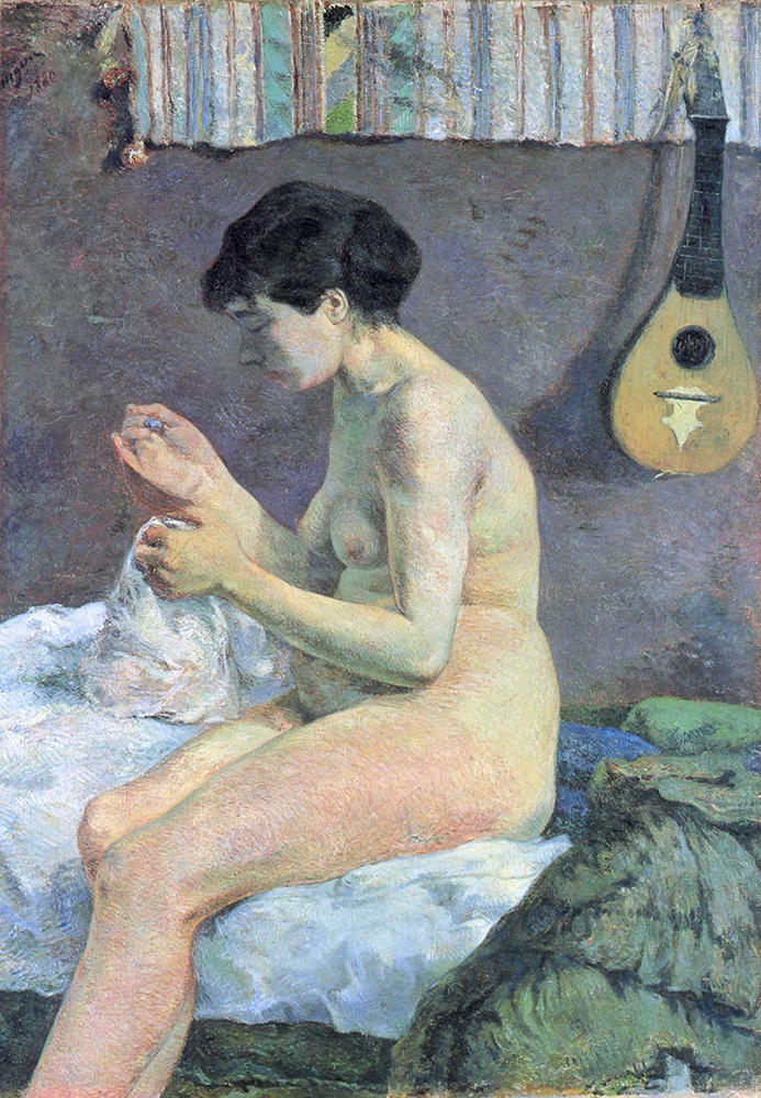Paul Gauguin Suzanne Sewing - Study of a Nude, 1880 a oil painting reproduction