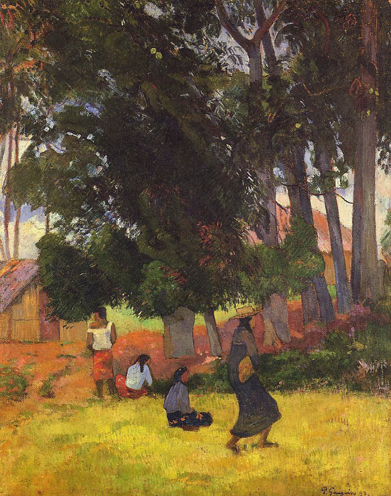 Paul Gauguin Tahitian Village, 1892 oil painting reproduction