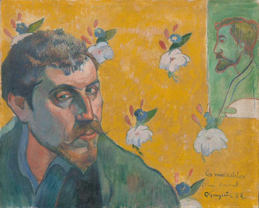 Paul Gauguin Self Portrait with Portrait of Bernard, 'Les Miserables', 1888 oil painting reproduction