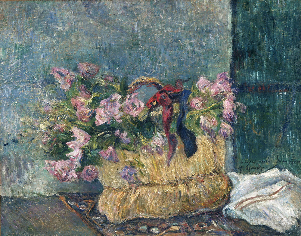 Paul Gauguin Still Life with Moss Roses in a Basket, 1886 oil painting reproduction