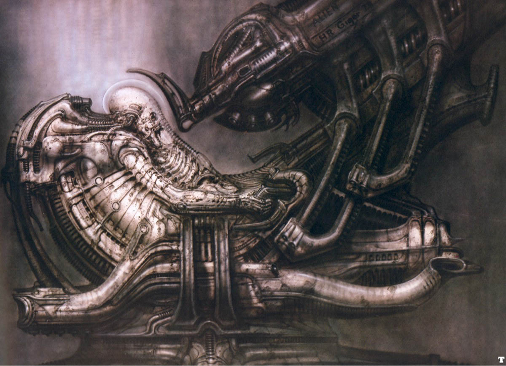 H.R. Giger Pilot inCockpit oil painting reproduction