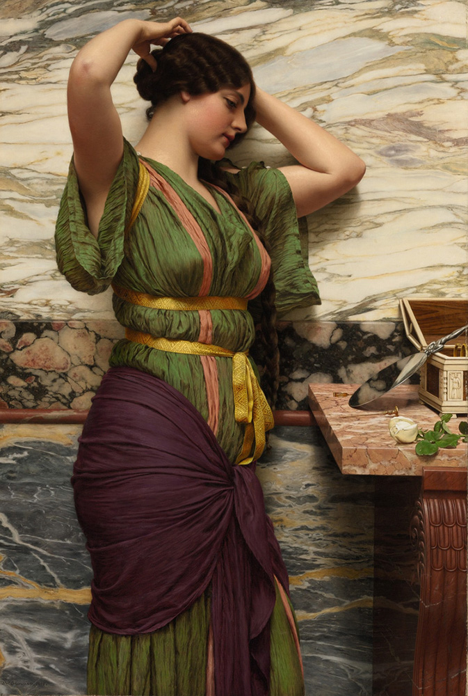 John William Godward A Fair Refection oil painting reproduction