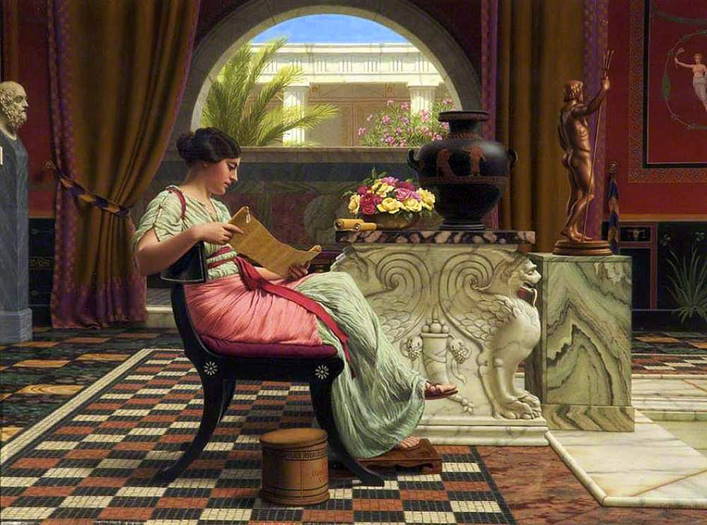 John William Godward A Favourite Poet oil painting reproduction