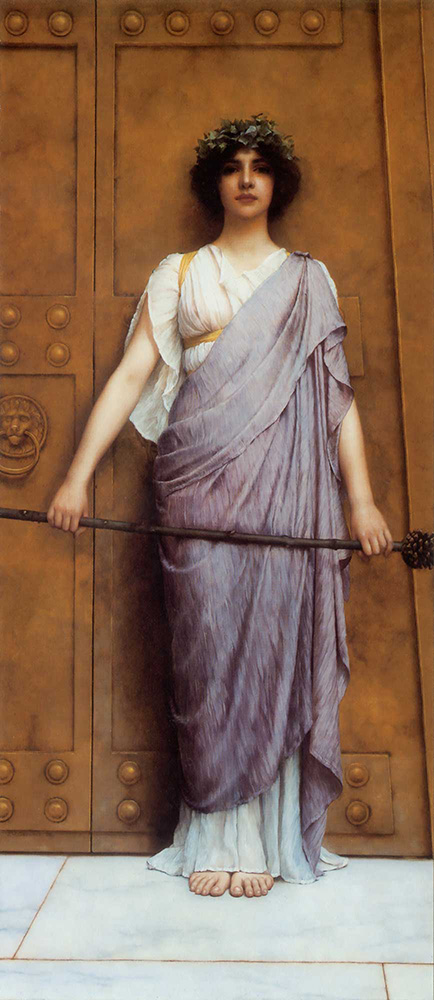 John William Godward At the Gate of the Temple oil painting reproduction