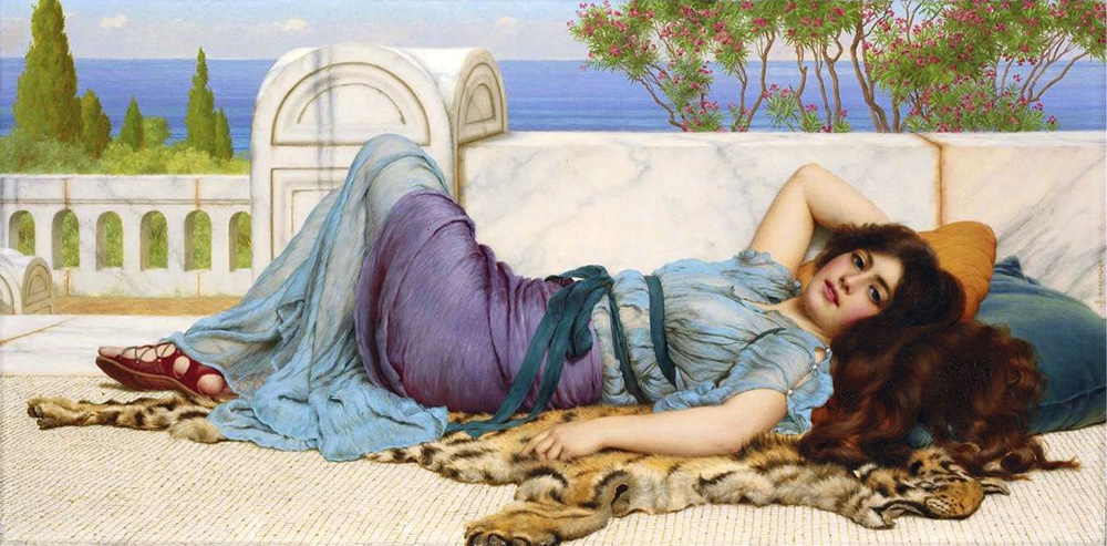 John William Godward Mischief and Repose oil painting reproduction