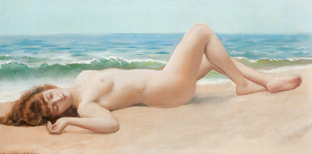 John William Godward Nude on the Beach oil painting reproduction