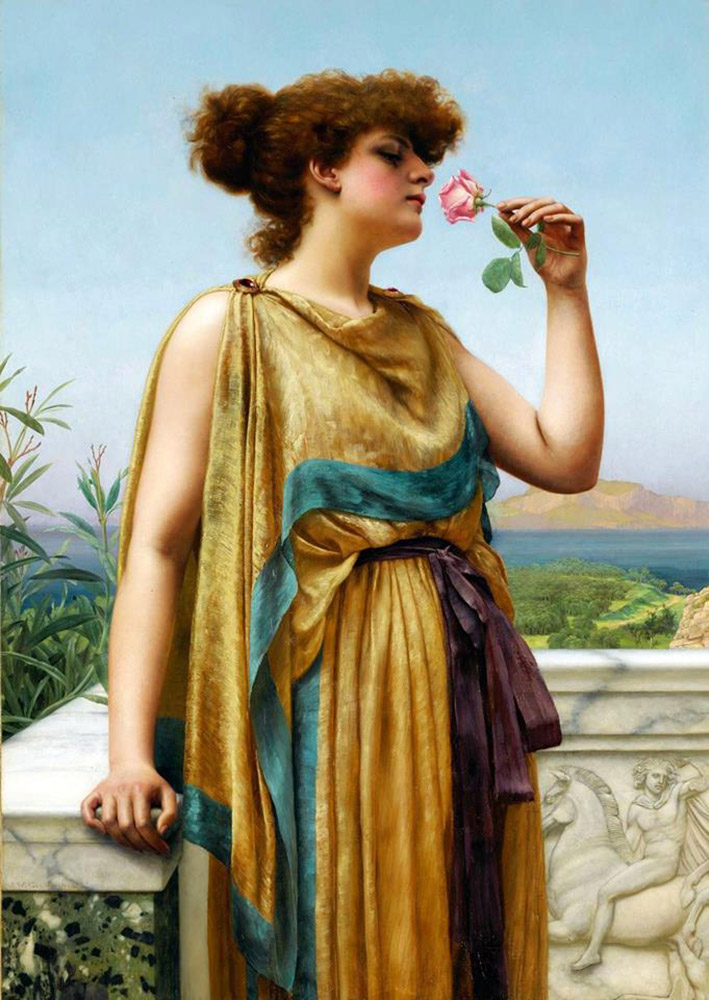 John William Godward The Fragrant Rose oil painting reproduction