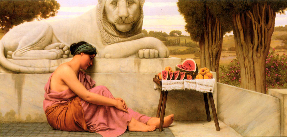 John William Godward The Fruit Vendor oil painting reproduction