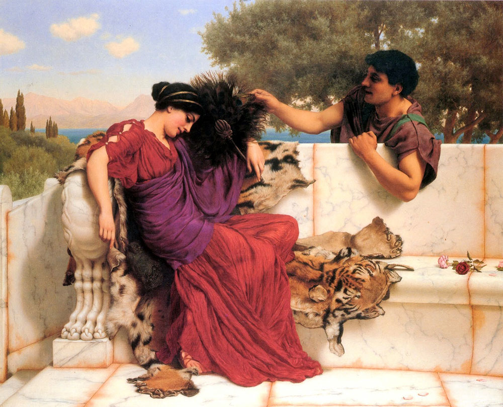 John William Godward The Old Old Story oil painting reproduction
