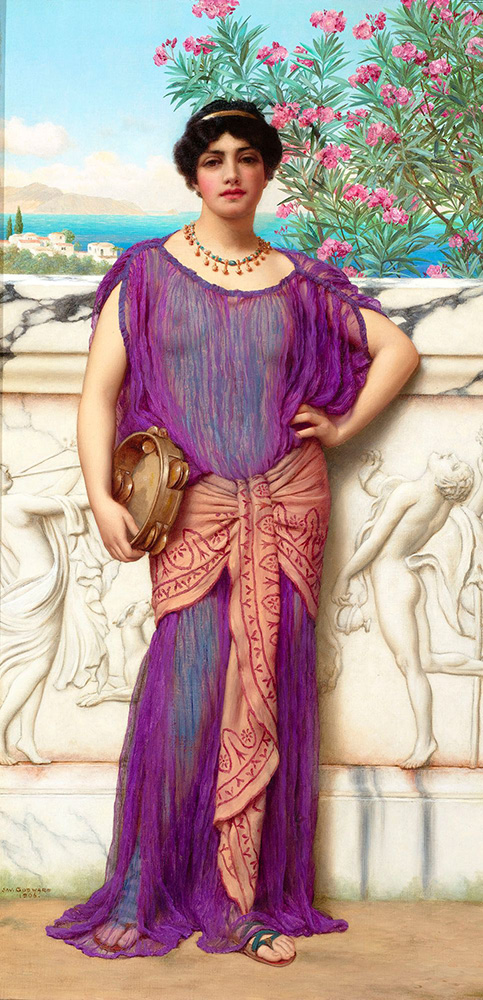 John William Godward The Tambourine Girl 2 oil painting reproduction