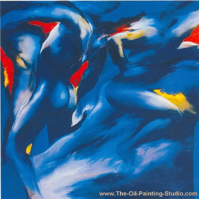 Modern Art - Nude - Laufer painting for sale Gas2