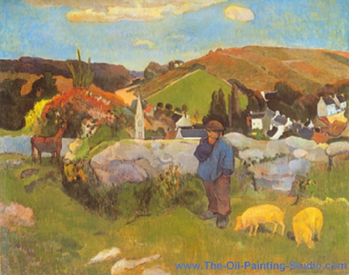 Paul Gauguin The Swineherd Brittany oil painting reproduction