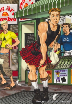 Gay Art - Kilt painting for sale Gay12