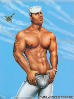 Gay Art - Hello Sailor painting for sale Gay21