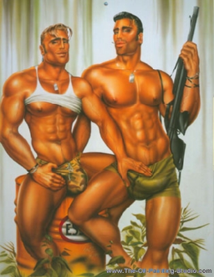 Gay Art - Join the Army and Feel a Man painting for sale Gay24