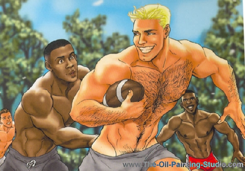 Gay Art - Football painting for sale Gay6