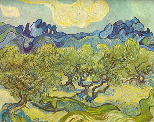 Vincent Van Gogh Landscape with Olive Trees oil painting reproduction