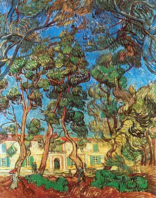Vincent Van Gogh The Grounds of the Asylum (Thick Impasto Paint) oil painting reproduction