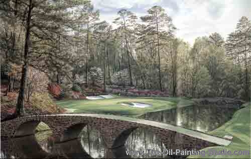 Sports Art - Golf Art - Augusta 12th Hole painting for sale Golf16