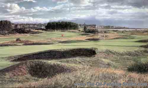 Sports Art - Golf Art - Carnoustie painting for sale Golf18