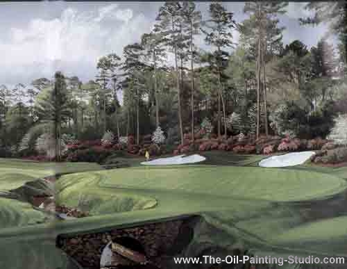 Sports Art - Golf Art - Augusta 13th Hole painting for sale Golf19