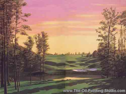 Sports Art - Golf Art - 2nd Hole painting for sale Golf24