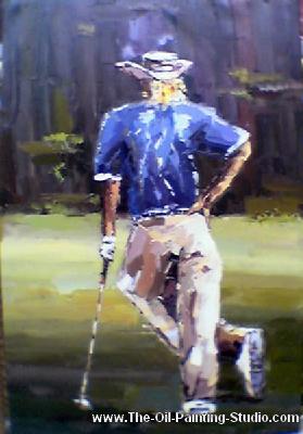 Sports Art - Golf Art - Greg Norman painting for sale Golf25
