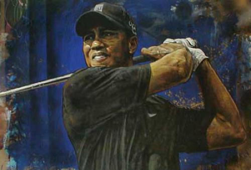 Sports Art - Golf Art - Tiger painting for sale Golf26