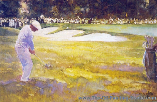 Sports Art - Golf Art - Ben Hogan painting for sale Golf5