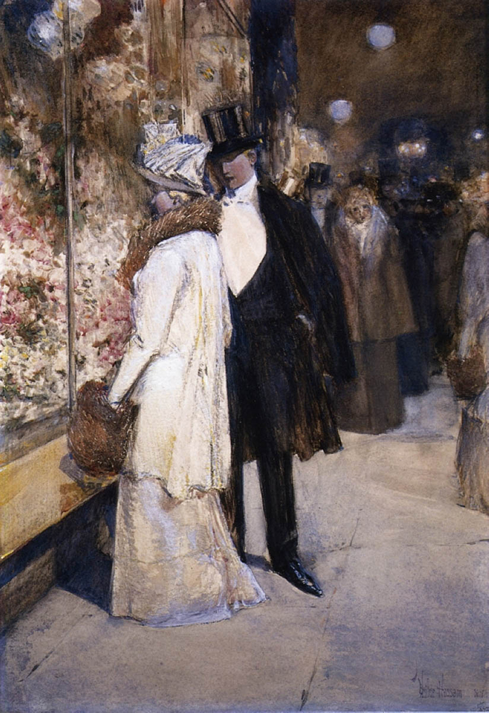 Frederick Childe Hassam A New Year's Nocturne, New York, 1892 oil painting reproduction