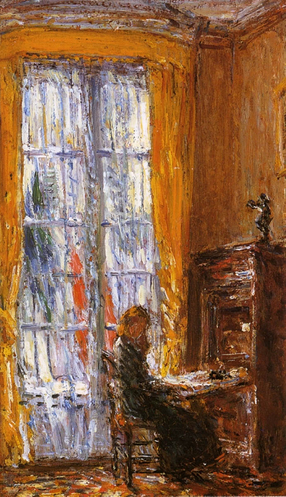 Frederick Childe Hassam At the Writing Desk, 1910 oil painting reproduction