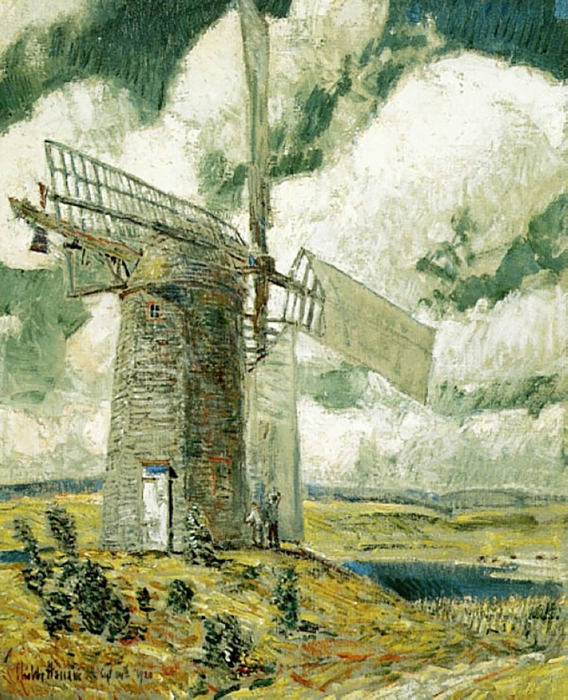 Frederick Childe Hassam Bending Sail on the Old Mill, 1920 oil painting reproduction